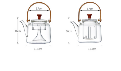 Théière en verre et bambou de style japonais