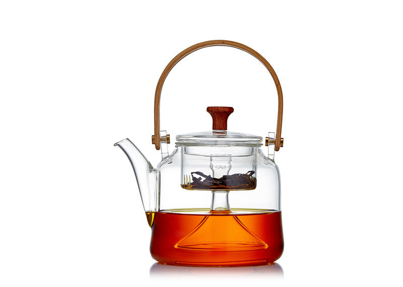 Théière en verre et bambou de style japonais