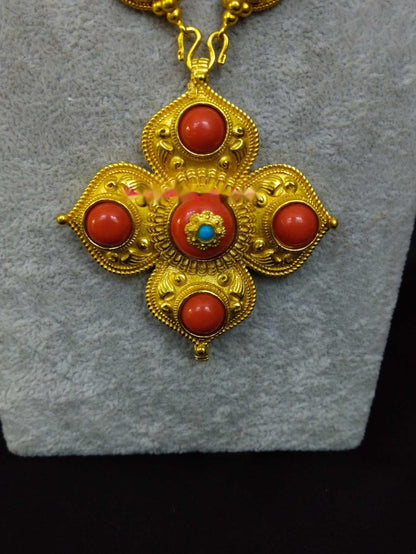 Qiaosheng Gold-Plated Necklace Ethnic Tibetan