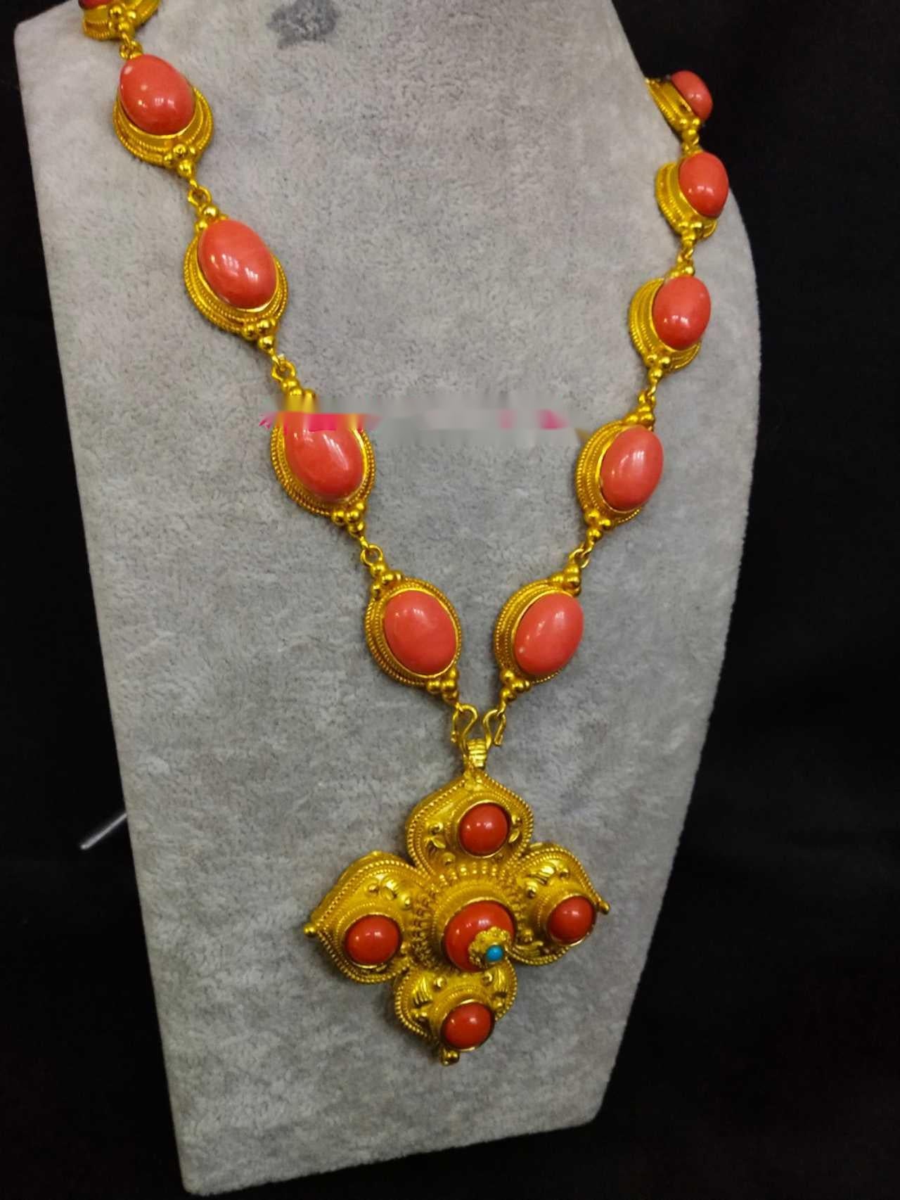 Qiaosheng Gold-Plated Necklace Ethnic Tibetan