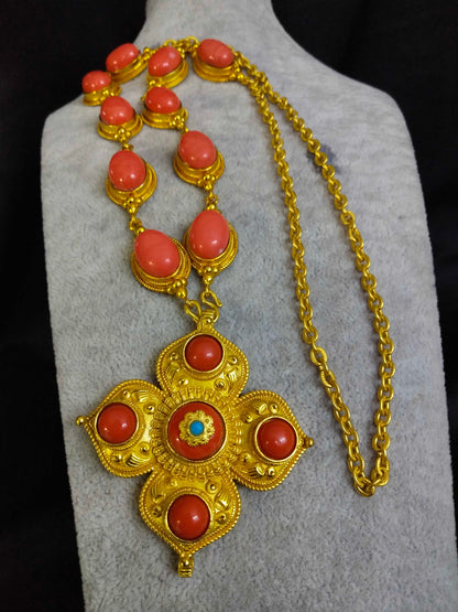 Qiaosheng Gold-Plated Necklace Ethnic Tibetan