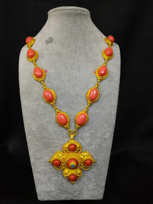 Qiaosheng Gold-Plated Necklace Ethnic Tibetan