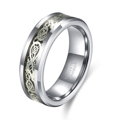 Celtic Dragon Pattern Inlaid Tungsten Steel Ring