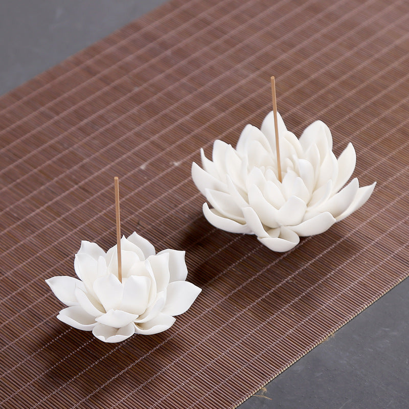 White Porcelain Lotus Incense Burner