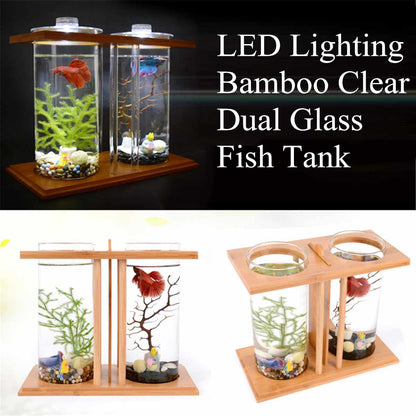 Bamboo Ecological Desktop Mini Fish Tank