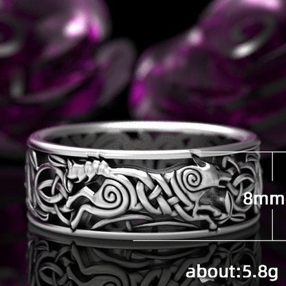 Viking Wolf Celtic Ring For Men