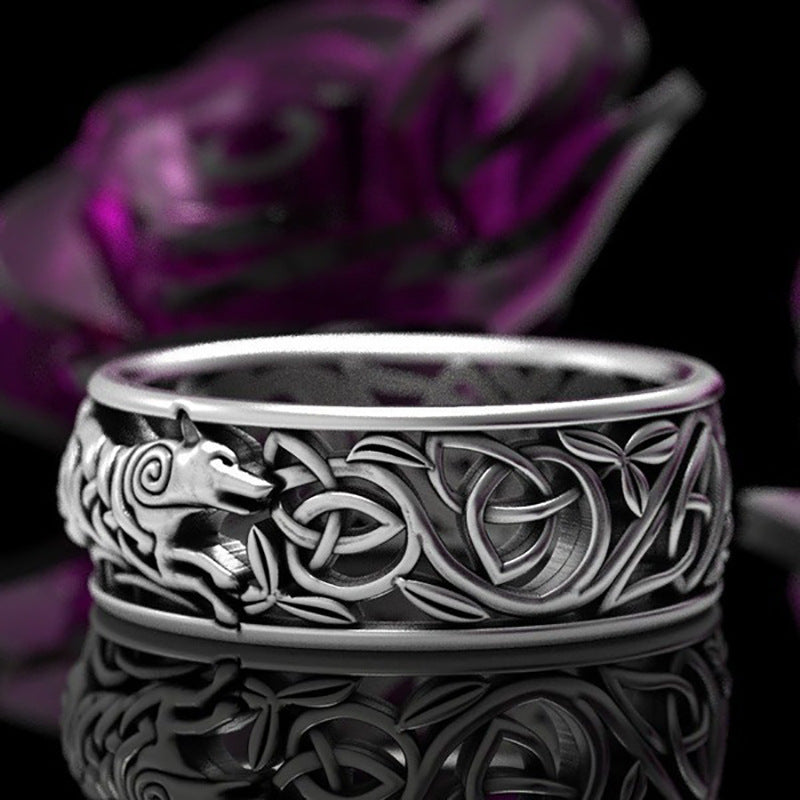 Viking Wolf Celtic Ring For Men