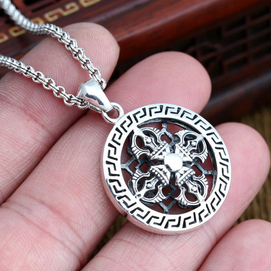 Antique Thai Silver Tibetan Pendant