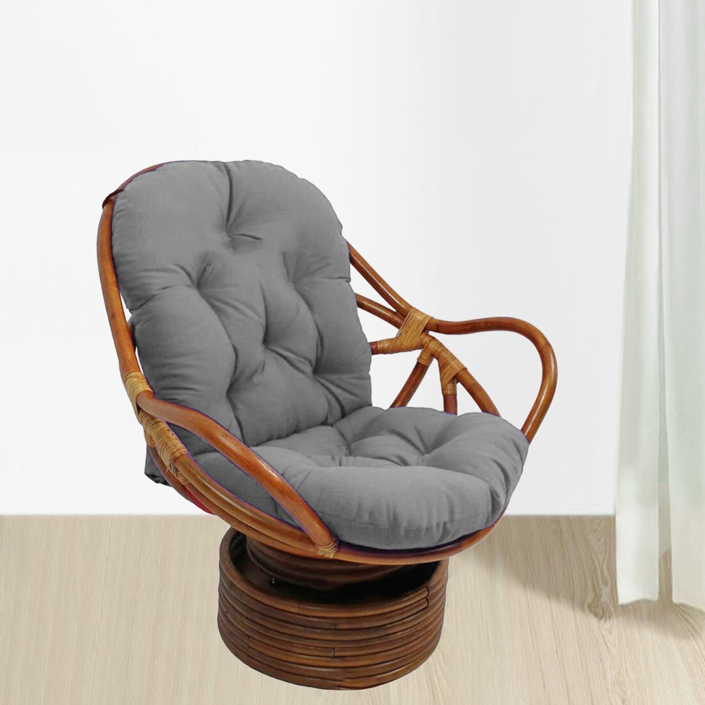 Swivel Rattan Chair Rainproof Polyester Seat Cushion