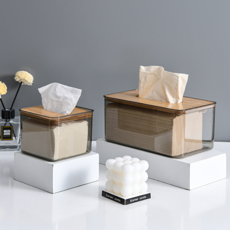 Bamboo And Wood Tissue Box