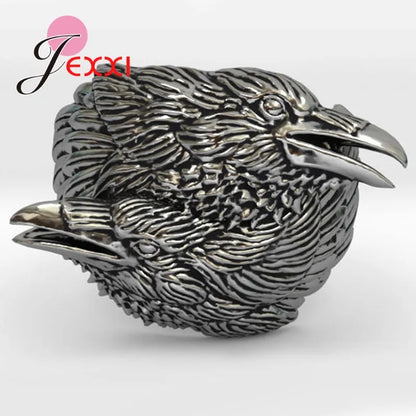 Entwined Ravens Mens Ring Ravens Norse Mythology