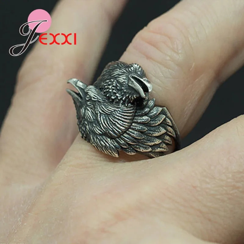 Entwined Ravens Mens Ring Ravens Norse Mythology