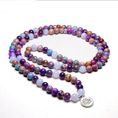 Natural Stone 108 Mala Bead Bracelet For Women