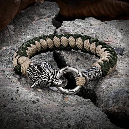 Vikings Celtic Wolf Rope Bracelet For Men