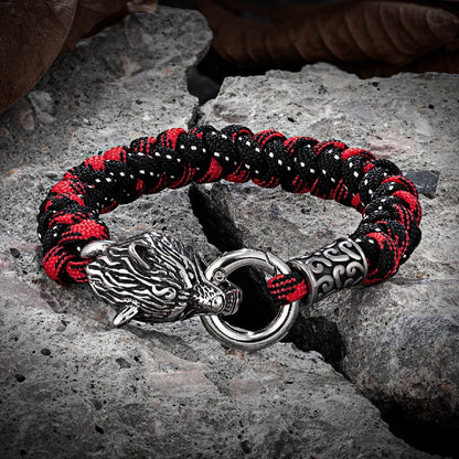 Vikings Celtic Wolf Rope Bracelet For Men