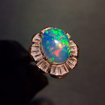 Rare Natural Opal Fire Ring