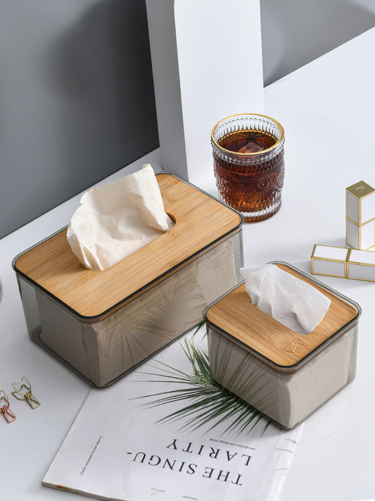 Bamboo And Wood Tissue Box