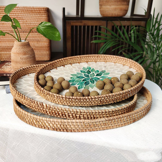Rattan Shell Tray And Platter