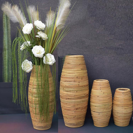 Natural Color Indonesian Rattan Vase