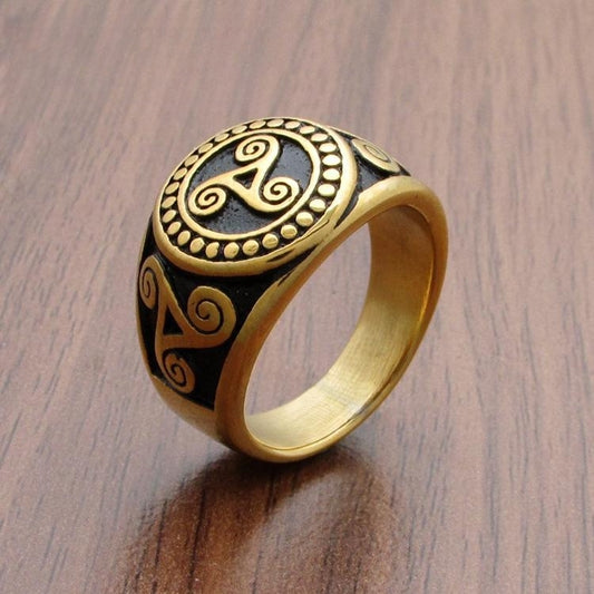 Titanium Steel Unique Viking Totem Ring For Men