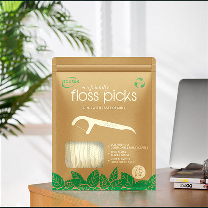 Degradable Dental Floss Mint Flavor Stick Eco-friendly